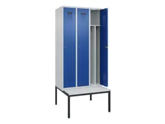 locker met bank,voor scheiding van kleding,HxBxD 2120x900x815mm,3vak
