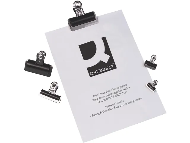 Papierklem Strong Grip Clip Zwart 32mm Doos 10 Stuks