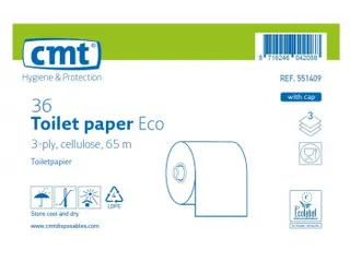 Toiletpapier Eco Cellulose met dop 3-laags 36 Rol - 2