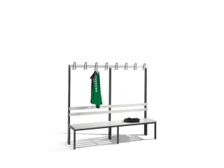 omkleedbank,HxLxD 1650x2000x400mm,PVC-lijst lichtgrijs,romp RAL7021 - 1
