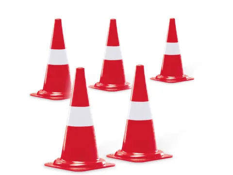 pion,H 320mm,rood/wit,lichtgevend overdag