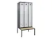 locker met bank,voor scheiding van kleding,HxBxD 2120x900x815mm,3vak