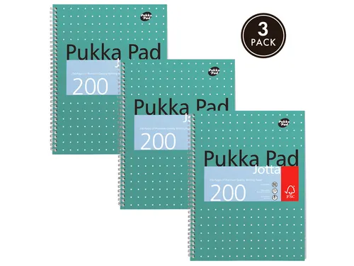 Collegeblok Pukka Pad Jotta A4 lijn 4-gaats 200 pagina's 80gr groen