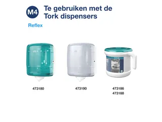 Poetsrol Tork Reflex M4 centerfeed 1-laags 114m wit 473412 - 7