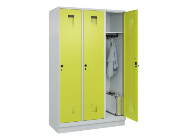 locker,HxBxD 1950x1200x500mm,3vak,vak B 400mm,draaigrendel,sokkel
