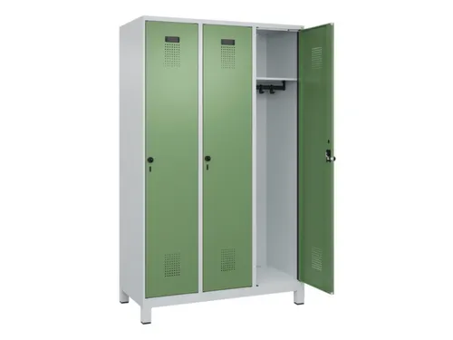 locker,HxBxD 1950x1200x500mm,3vak,vak B 400mm,draaigrendel,voeten