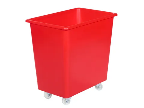 Verrijdbare Rechthoekige Bak 135 Liter Hxbxd 670X660X432Mm Pe Rood