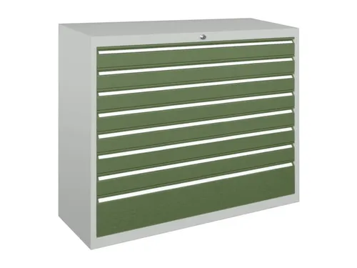 ladekast HxBxD 1000x1023x600mm 8laden slot RAL7035 front RAL6011