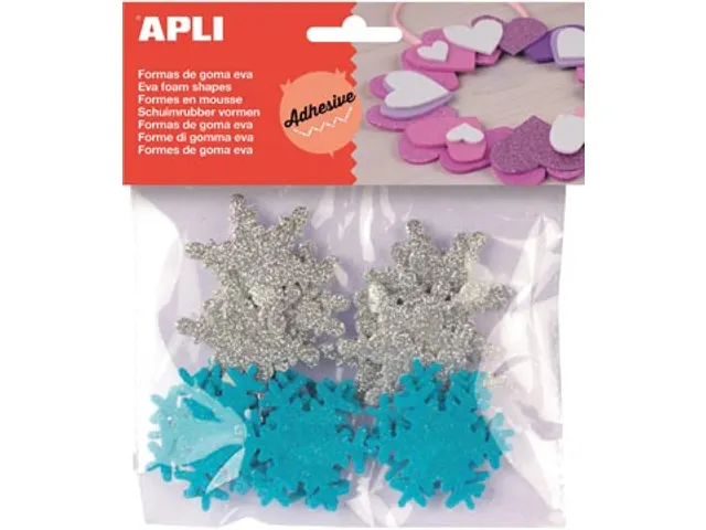 Zelfklevende Glitter Sneeuwvlokken 22 Stuks