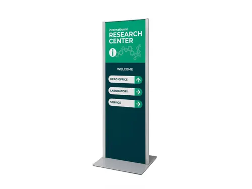Totem Paneel+ Dubbelzijdige Display 42x120cm Zilver frame