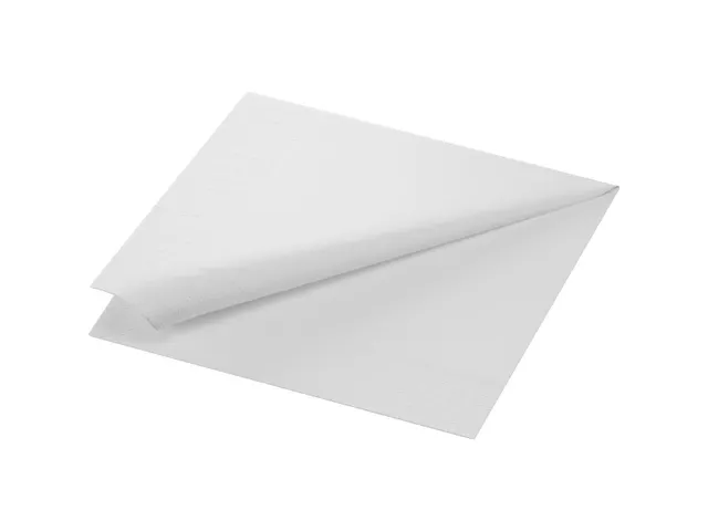 Servet 40x40cm 1/4 vouw 2-laags Wit 10x125 stuks