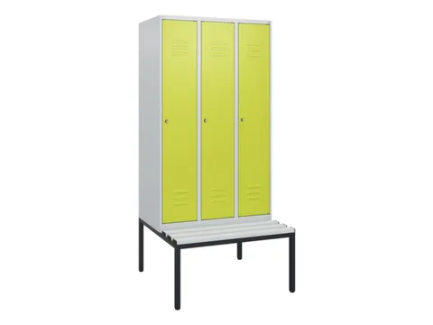 locker met bank,HxBxD 1950x900x815mm,3vak,vak B 300mm,cil.-slot