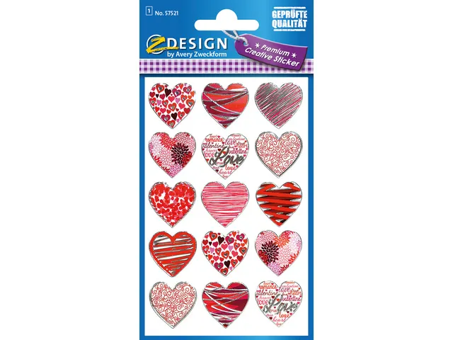 Effectfolie Z-design Creative pakje a 1 vel hartjes rood/ roze