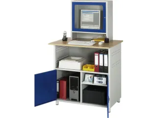 pc-kast,HxBxD 1810x1100x800mm,monitorvak,stopcontactdoos,romp RAL7035 - 3