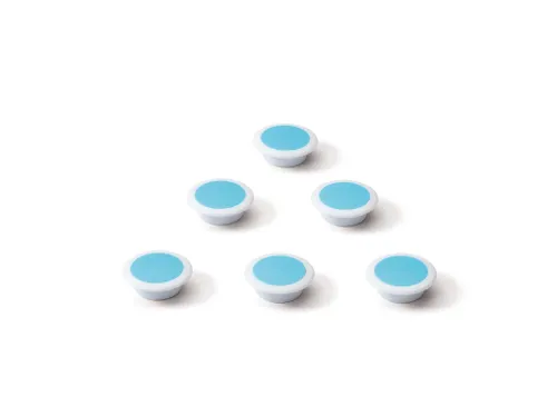 Glasbordmagneet 30mm Blauw Rond extra sterk 6 stuks