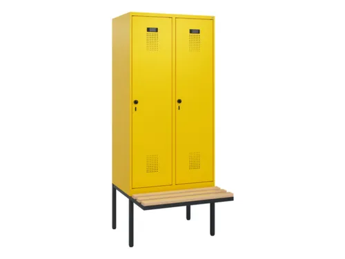 locker met bank,HxBxD 1950x800x815mm,2vak,vak B 400mm,draaigrendel