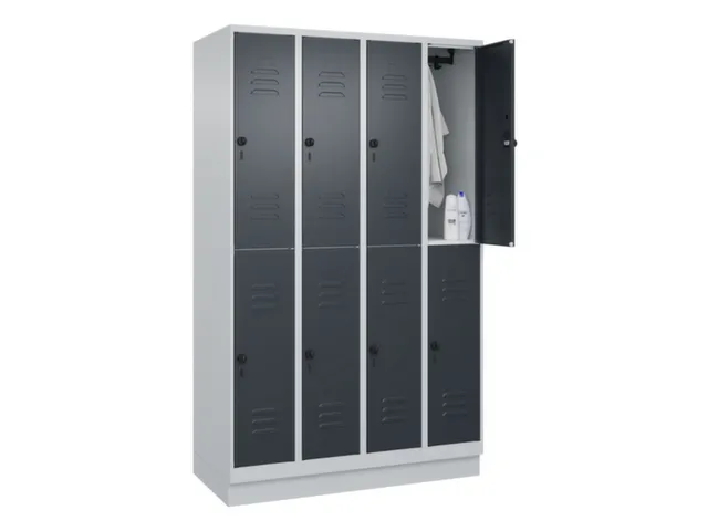 dubbeldekse locker,HxBxD 1950x1200x500mm,4x2vak.,vak B 300mm