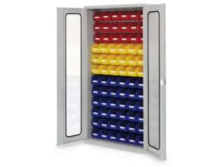 kast met sleufplaat m. bakken,HxBxD 1950x1000x410mm,72bakken PE - 1