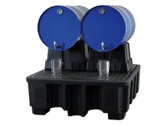 vatenbok,v. 2x 60l/2x 200l vat,HxBxD 380x1160x500mm,PE,zwart