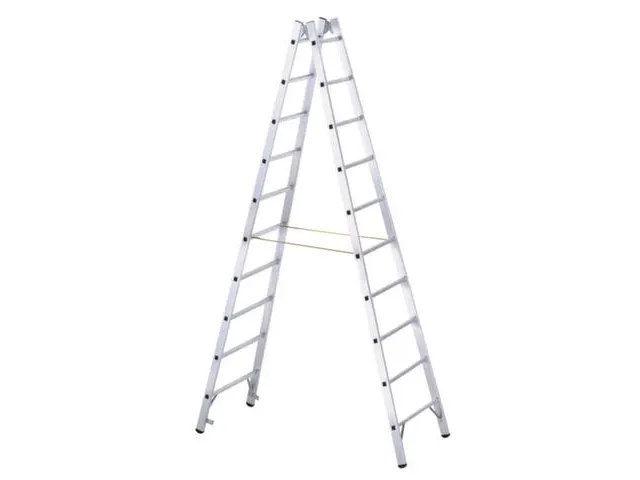 Bokladder Dubbelzijdig L 2.90m 2x10sporten Stalen Scharnieren