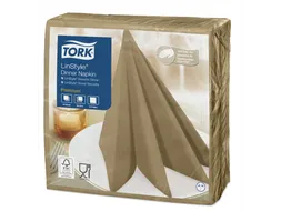 Linstyle Dinnerservet 39x39cm 1-laags 1/4 vouw biscuit 12x50st (600st)