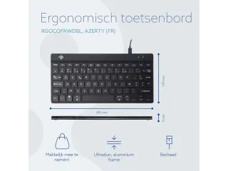 Ergonomisch toetsenbord R-Go Compact Break AZERTY (FR) Zwart bedraad - 5