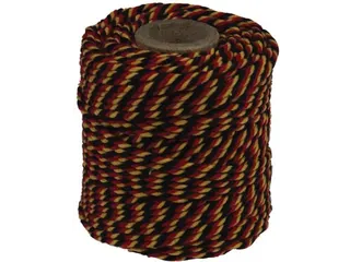 Katoentouw zwart-rood-geel klos van 50 g ongeveer 35 m - 1