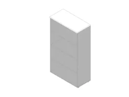 kantoorstelling HxBxD 1600x900x450mm 4 OH 3xhouten vloer aluminium wit