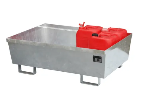 Opvangbak 2x 200l Opvangvol. 246l Vuurverzinkt 415x 1200x 800mm Open