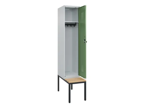 locker met bank,HxBxD 2120x400x815mm,1vak,vak B 400mm,draaigrendel
