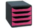 Ladenblok A4+ BIG-BOX Classic 4 laden Zwart Framboos
