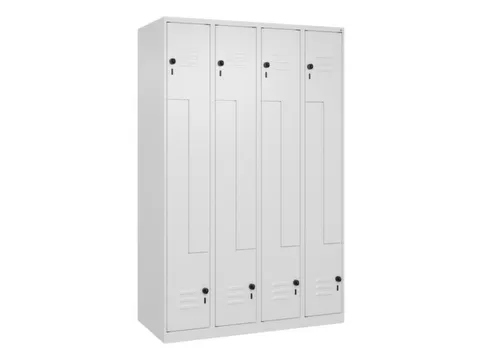 Z-garderobekast,HxBxD 1850x1200x500mm,vak B 150/300mm,draaigrendel