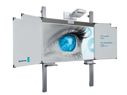 Projectiebord vijfvlaks 128x201cm kolom mat wit Extraflat touch finger