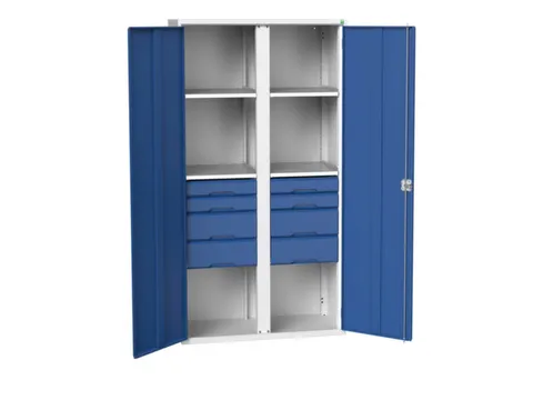 universele kast,HxBxD 2000x1050x550mm,4xStalen bodem,8lade(n)