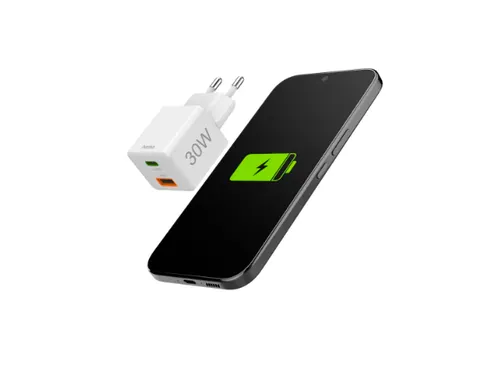 Oplader Hama USB-C/USB-A Mini PD 30W wit