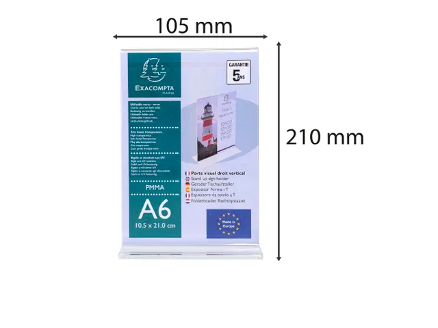 Folderhouder Rechtop staand A6 transp.