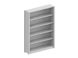 kantoorstelling grondveld HxBxD 1850x1306x335mm 5 OH Stalen Ral7035