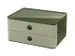 Smart-box Han Allison 2 tiroirs Blanc Vert clair Empilable