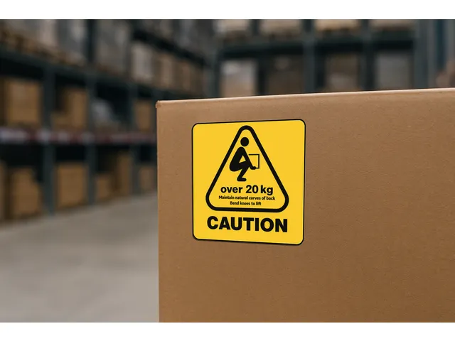 Etiquette avertissement DHL levage 20kg 75x75mm Rouleau 500 pièces