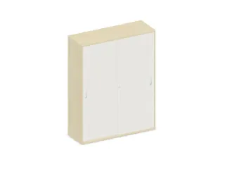 Schuifdeurkast 1540x1200x430mm Romp Esdoorn Decor Front Wit - 1