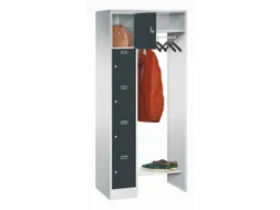 personeelsgarderobe cil.slot 1950x750x500mm 1x5 vakken 300mm RAL7016