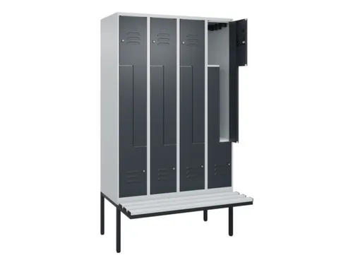 Z-garderobekast,HxBxD 2120x1200x815mm,8vak,vak B 300mm,cil.-slot