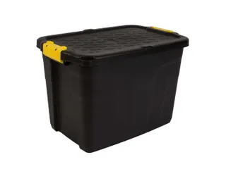 Robuuste Opbergbox 60 Liter Zwart Met Handgrepen - 1