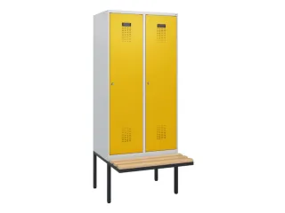 locker met bank,HxBxD 1950x800x815mm,2vak,vak B 400mm,cilinderslot - 2