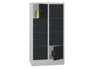 lockerkast,HxBxD 1518x800x500mm,2x4vakken,RAL7035,front RAL7016 - 2