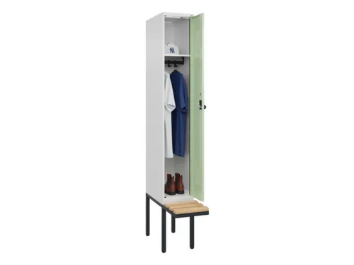 locker met bank,HxBxD 2120x300x815mm,1vak,vak B 300mm,draaigrendel