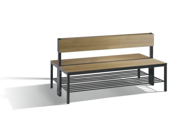 omkleedbank,HxLxD 796x1500x760mm,HPL eiken-sereno,frame staal RAL7021