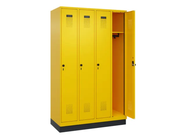locker,HxBxD 1950x1200x500mm,4vak,vak B 300mm,draaigrendel,sokkel