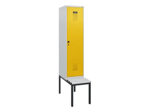 locker met bank,HxBxD 1950x400x815mm,1vak,vak B 400mm,draaigrendel