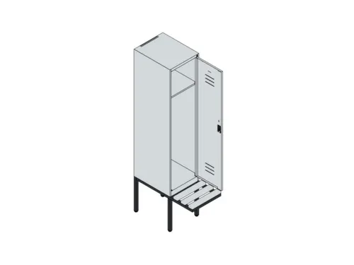 locker met bank,HxBxD 1950x400x815mm,1vak,vak B 400mm,draaigrendel